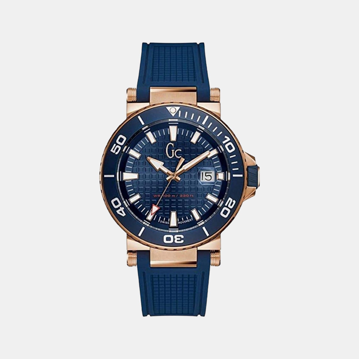 Gc Sportchic Men Quartz Blue Dial Analog Leather Watch Y36004G7