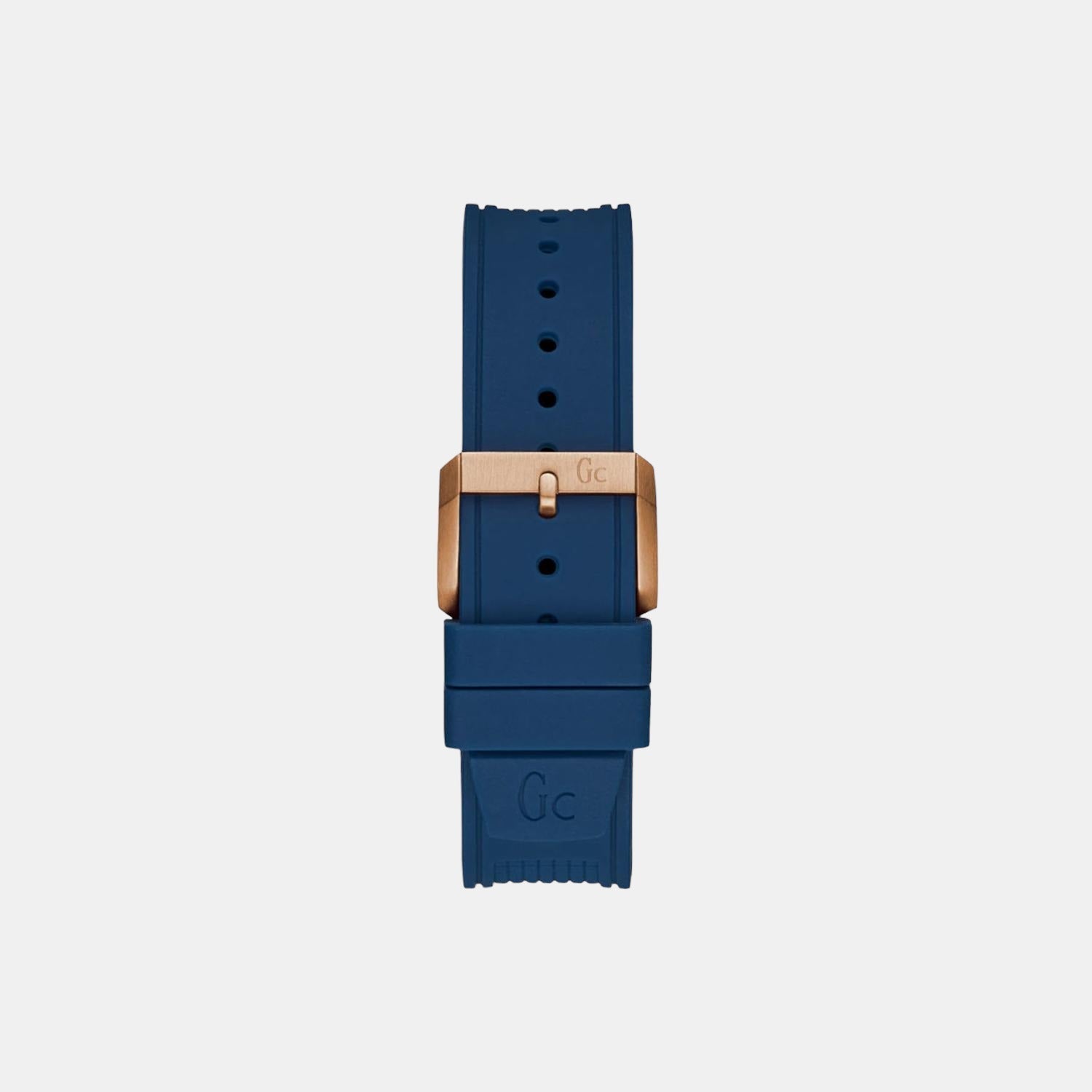 Gc Sportchic Men Quartz Blue Dial Analog Leather Watch Y36004G7