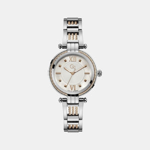 CableBijou Women Quartz White Dial Analog Stainless Steel Watch Y56003L1MF