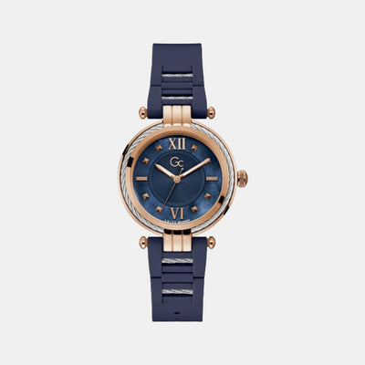CableBijou Women Quartz Blue Dial Analog Silicone Watch Y56008L7MF