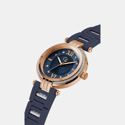 CableBijou Women Quartz Blue Dial Analog Silicone Watch Y56008L7MF