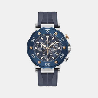 DiverCode Chrono Men Quartz Blue Dial Chronograph Silicone Watch Y63006G7MF