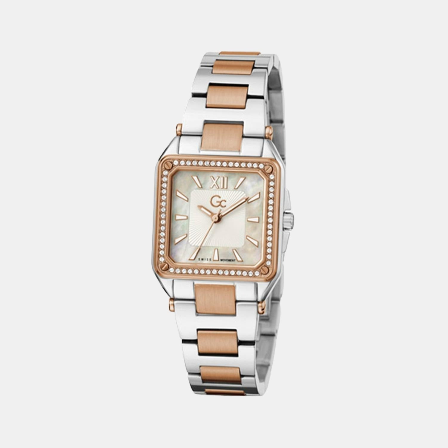Couture Square Women Quartz White Dial Analog Stainless Steel Watch Y85002L1MF