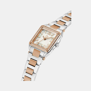 Couture Square Women Quartz White Dial Analog Stainless Steel Watch Y85002L1MF