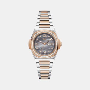 Coussin Shape Lady Women Quartz Grey Dial Analog Stainless Steel Watch Y98001L5MF