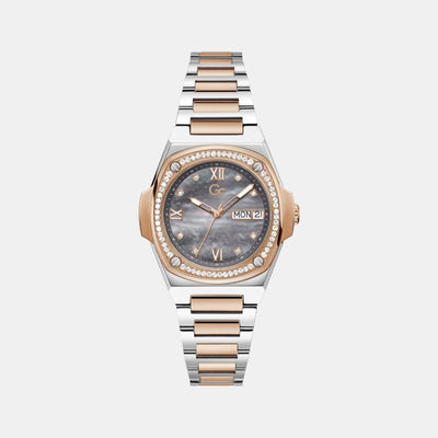 Coussin Shape Lady Women Quartz Grey Dial Analog Stainless Steel Watch Y98001L5MF