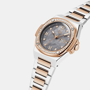 Coussin Shape Lady Women Quartz Grey Dial Analog Stainless Steel Watch Y98001L5MF