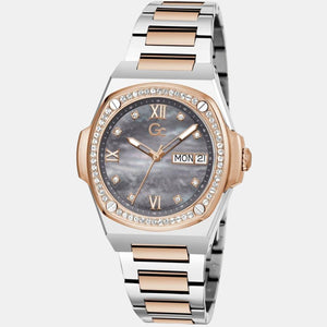 Coussin Shape Lady Women Quartz Grey Dial Analog Stainless Steel Watch Y98001L5MF