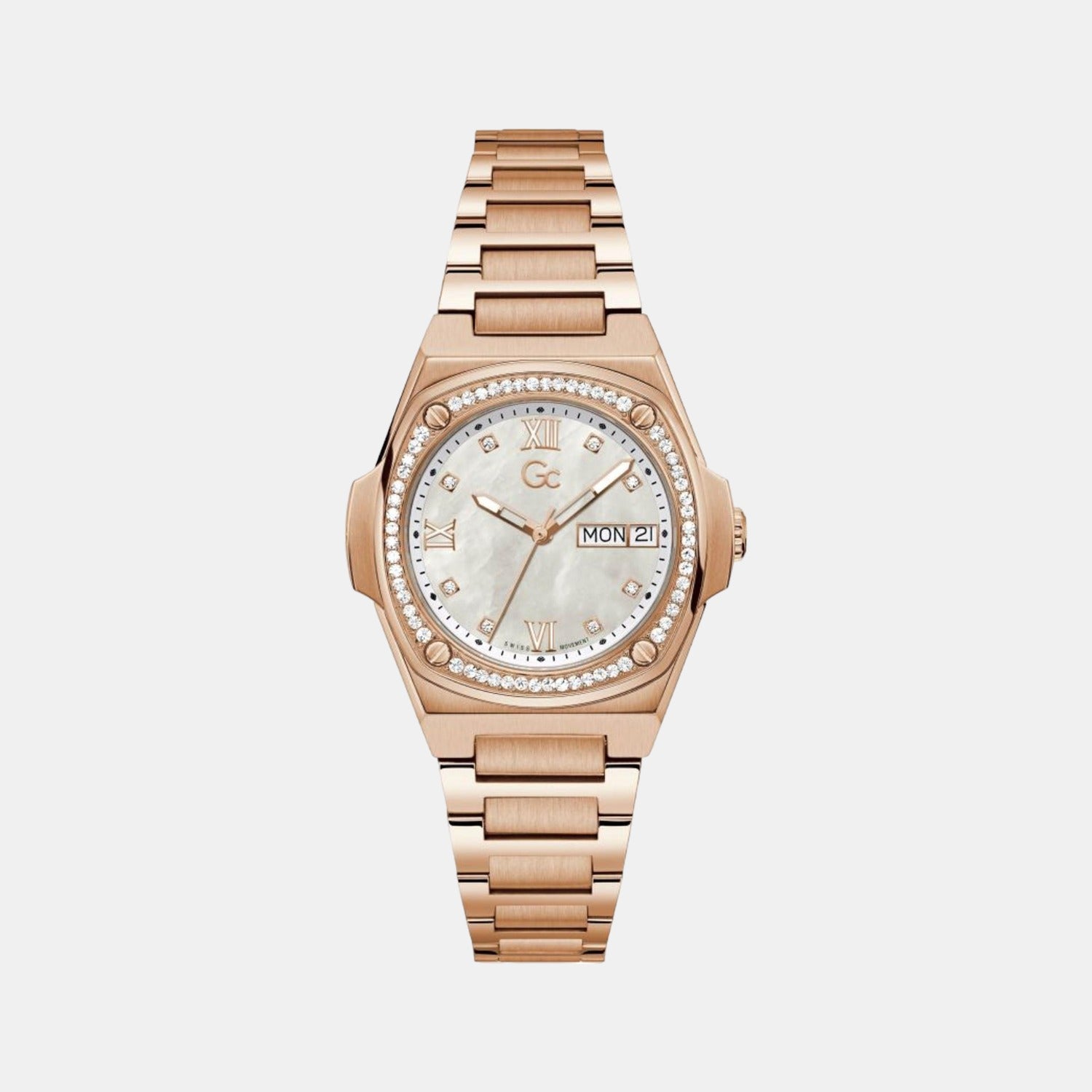 Coussin Shape Lady Women Quartz White Dial Analog Stainless Steel Watch Y98002L1MF