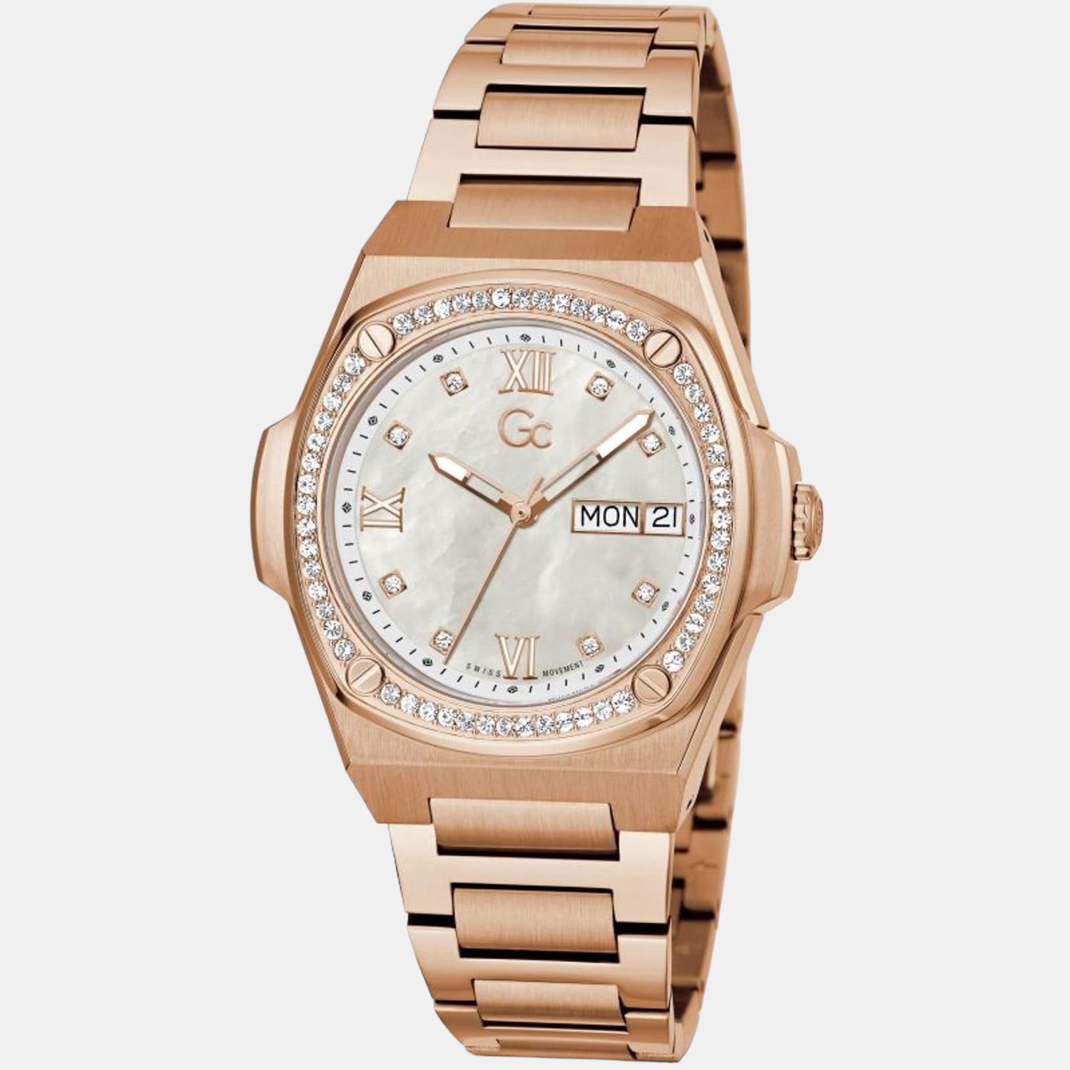Coussin Shape Lady Women Quartz White Dial Analog Stainless Steel Watch Y98002L1MF