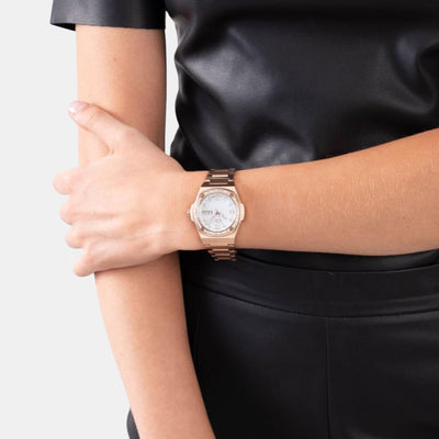 Coussin Shape Lady Women Quartz White Dial Analog Stainless Steel Watch Y98002L1MF