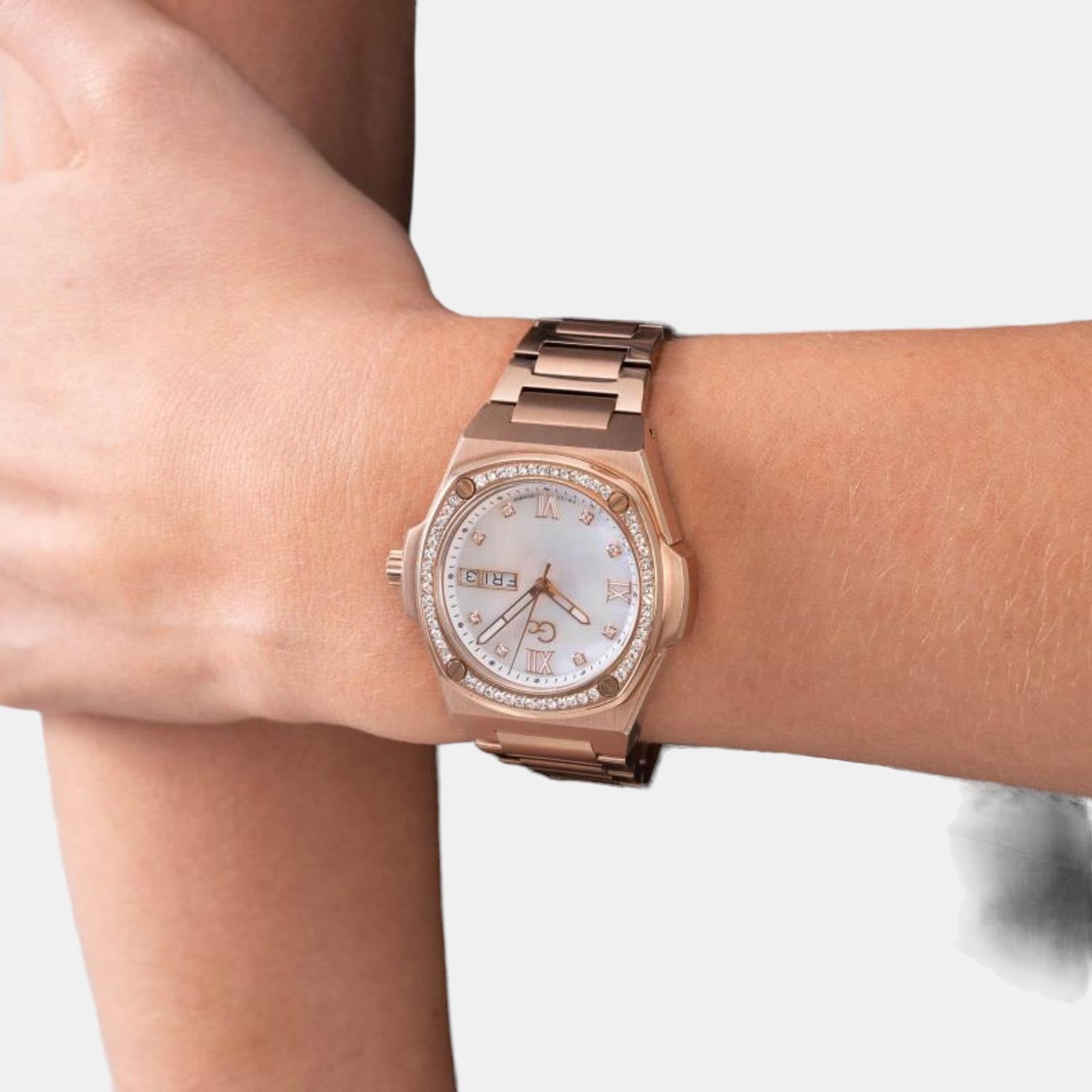 Coussin Shape Lady Women Quartz White Dial Analog Stainless Steel Watch Y98002L1MF