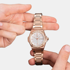 Coussin Shape Lady Women Quartz White Dial Analog Stainless Steel Watch Y98002L1MF