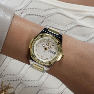 Coussin Shape Lady Women Quartz White Dial Analog Stainless Steel Watch Y98008L1MF