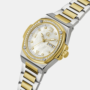 Coussin Shape Lady Women Quartz White Dial Analog Stainless Steel Watch Y98008L1MF