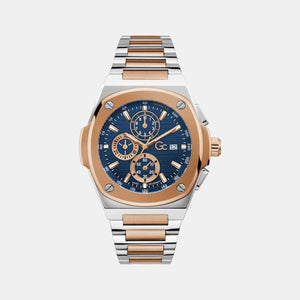 Coussin Shape Men Quartz Blue Dial Chronograph Stainless Steel Watch Y99002G7MF