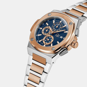 Coussin Shape Men Quartz Blue Dial Chronograph Stainless Steel Watch Y99002G7MF