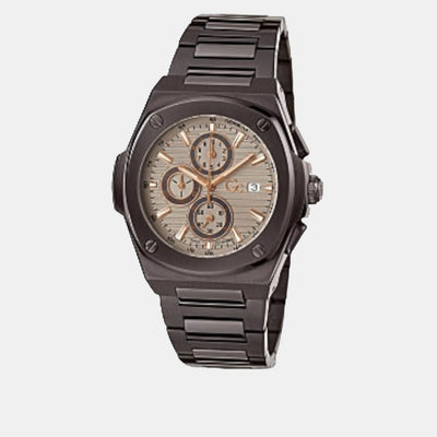 Coussin Shape Men Quartz Beige Dial Chronograph Stainless Steel Watch Y99013G1MF