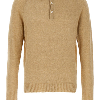 Ma'ry'ya Bouclé Cotton Polo Shirt