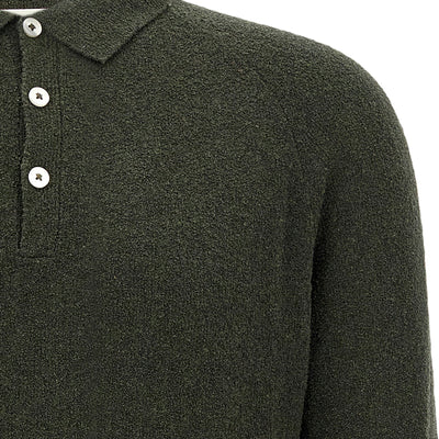 Ma'ry'ya Bouclé Cotton Polo Shirt