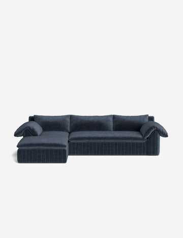 Indigo Performance Striated Velvet