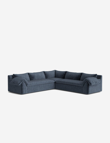 Indigo Performance Striated Velvet