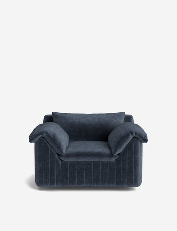 Indigo Performance Striated Velvet