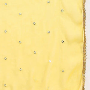 Yellow Cotton Embroidered Straight Suit Set JPSKD1052YLW