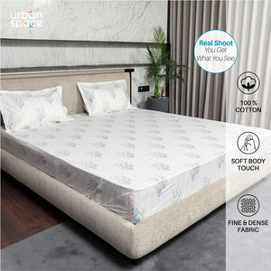 Fitted King Size Cotton Bedsheet - Yellow Dahlia