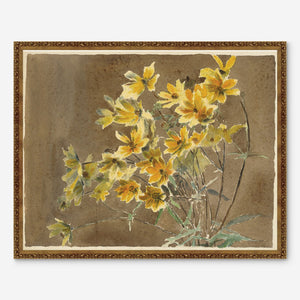 Yellow/Orange Flower with Border Print by Hannah Borger Overbeck