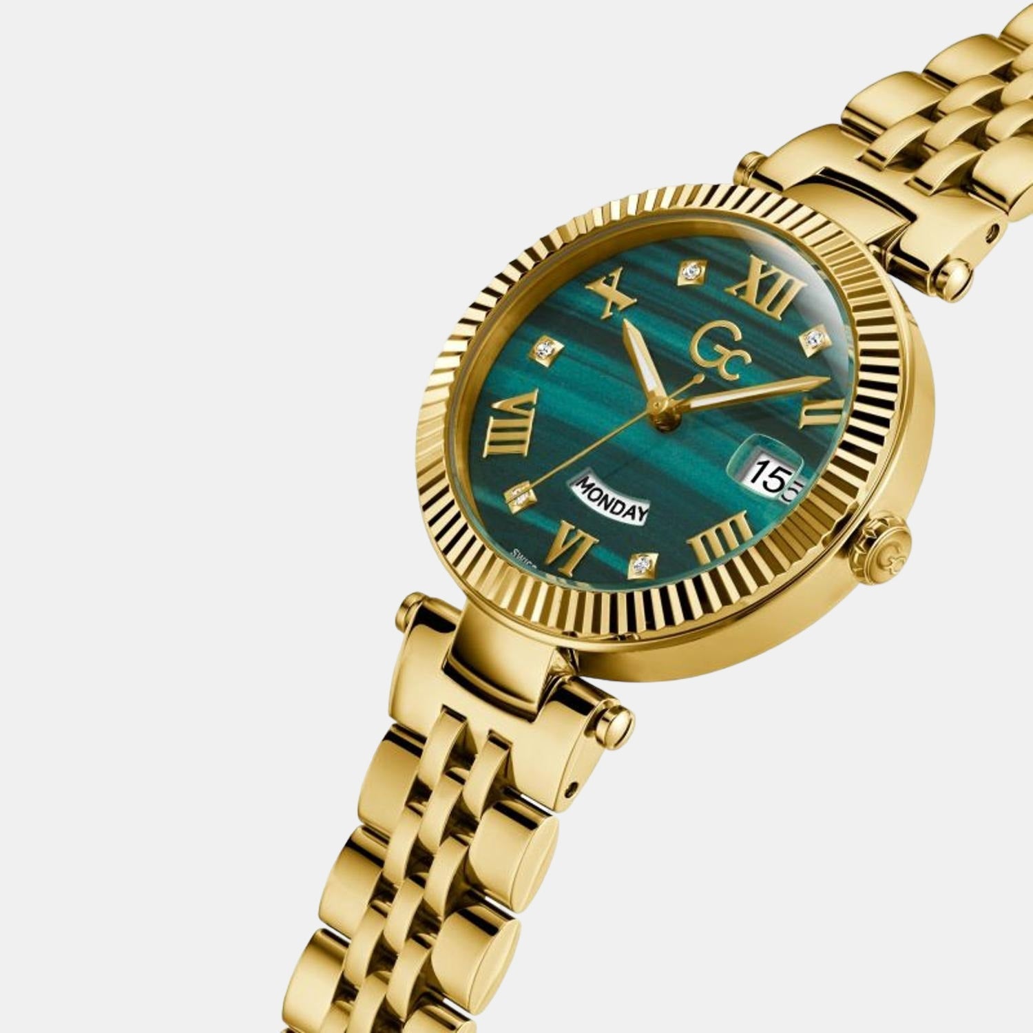 Flair Women Quartz Green Dial Analog Stainless Steel Watch Z01006L9MF