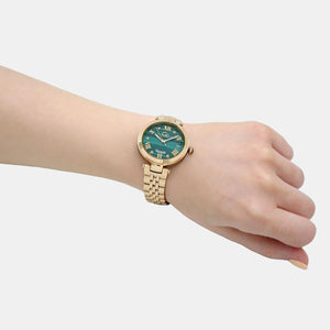Flair Women Quartz Green Dial Analog Stainless Steel Watch Z01006L9MF