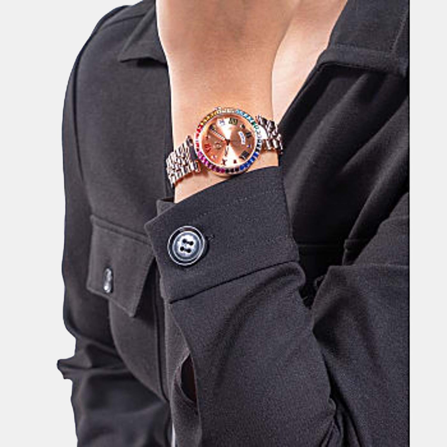 Flair Limited Edition Women Quartz Rose Gold Dial Analog Stainless Steel Watch Z01008L3MF