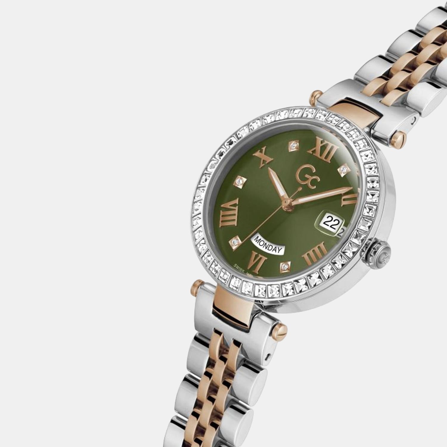 Flair Women Quartz Green Dial Analog Stainless Steel Watch Z01010L9MF