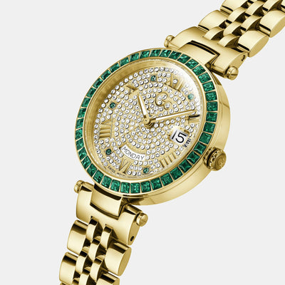 Flair Crystal Women Quartz White Dial Analog Stainless Steel Watch Z01013L1MF
