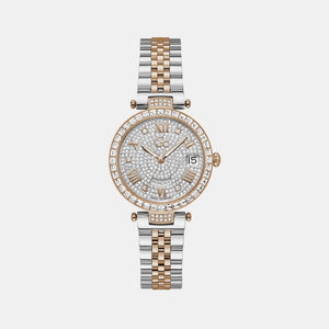 Flair Crystal Women Quartz White Dial Analog Stainless Steel Watch Z01014L1MF
