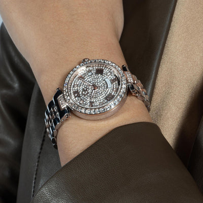 Flair Crystal Women Quartz White Dial Analog Stainless Steel Watch Z01014L1MF