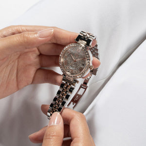 Flair Crystal Women Quartz White Dial Analog Stainless Steel Watch Z01014L1MF