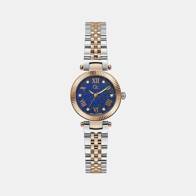 Flair Small Women Quartz Blue Dial Analog Stainless Steel Watch Z02004L7MF