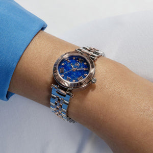 Flair Small Women Quartz Blue Dial Analog Stainless Steel Watch Z02004L7MF