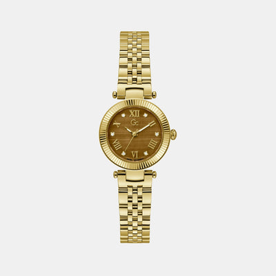Flair Small Women Quartz Brown Dial Analog Stainless Steel Watch Z02005L4MF