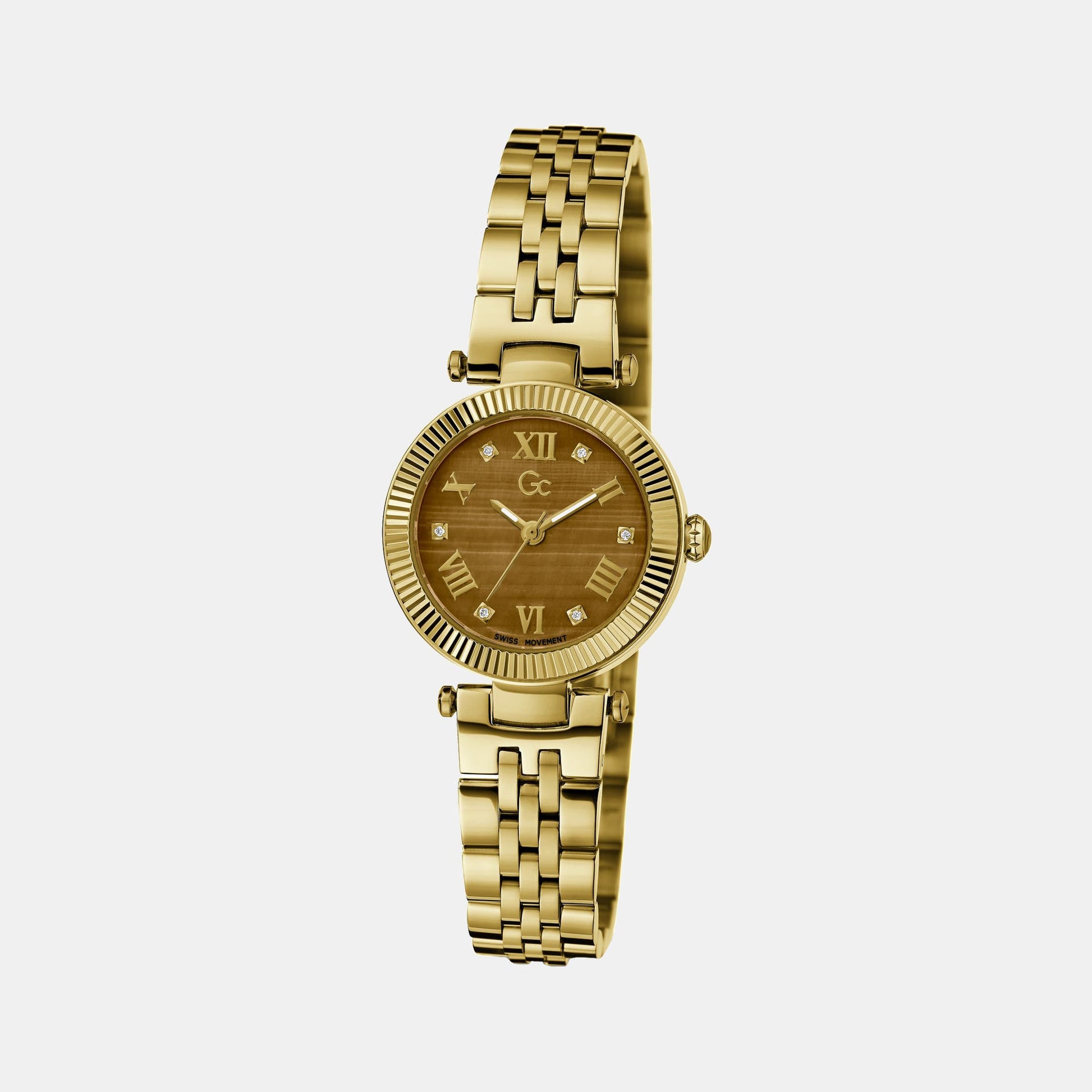 Flair Small Women Quartz Brown Dial Analog Stainless Steel Watch Z02005L4MF
