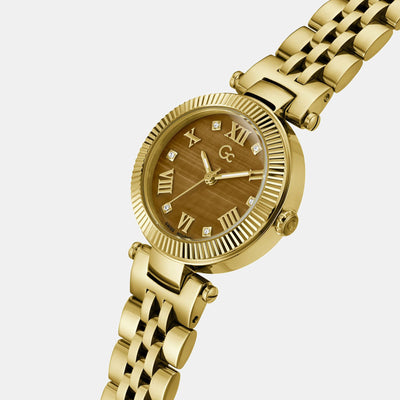 Flair Small Women Quartz Brown Dial Analog Stainless Steel Watch Z02005L4MF