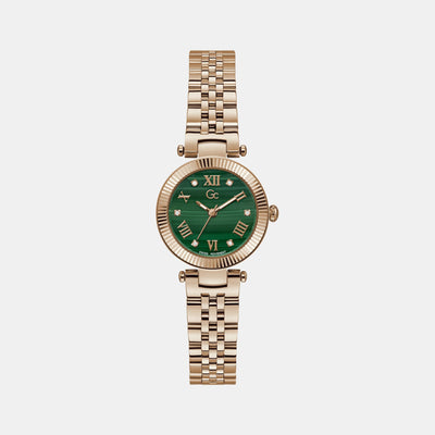 Flair Small Women Quartz Green Dial Analog Stainless Steel Watch Z02006L9MF