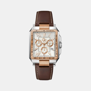 Elite Men Quartz White Dial Chronograph Leather Watch Z06002G1MF
