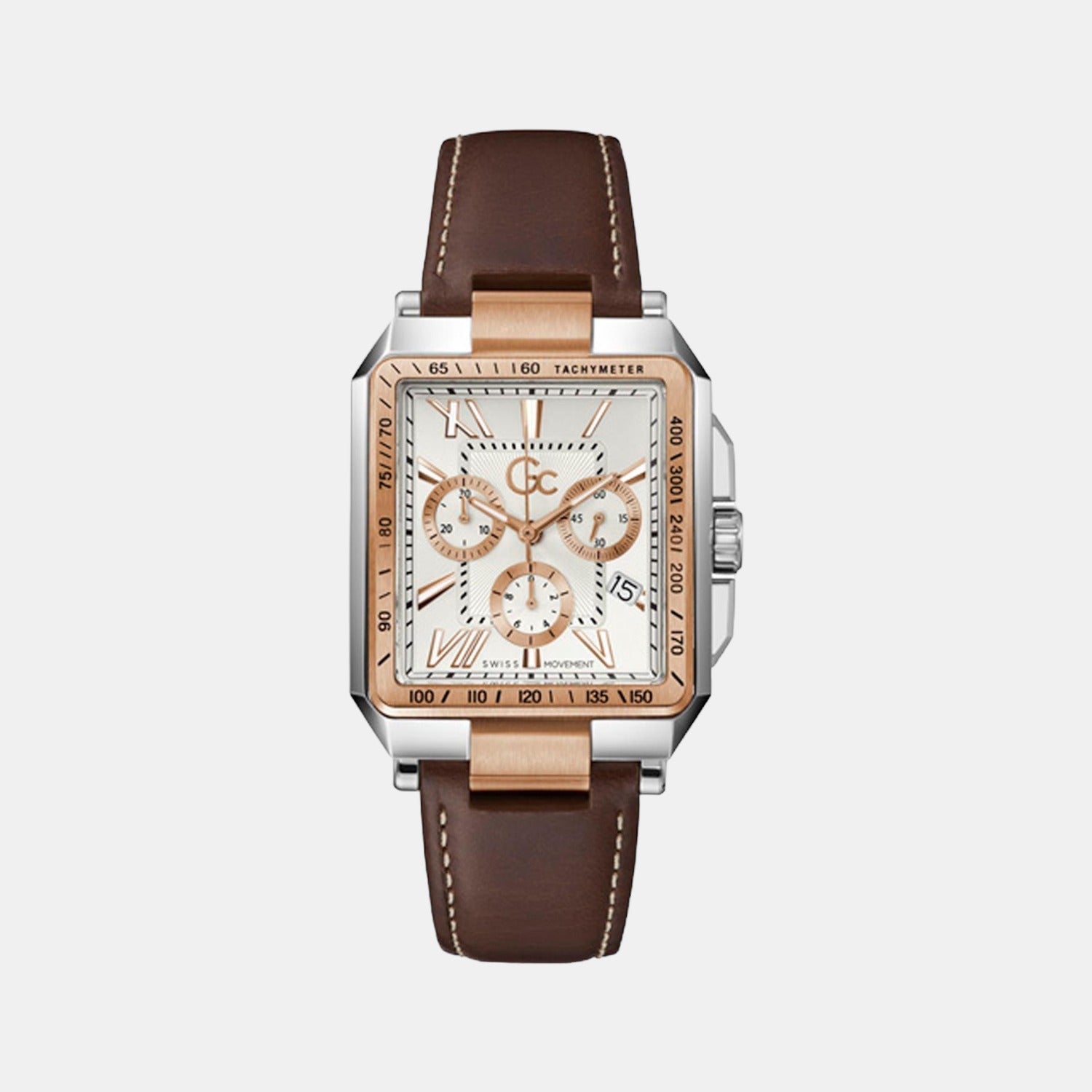 Elite Men Quartz White Dial Chronograph Leather Watch Z06002G1MF