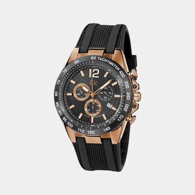 Audacious Men Quartz Black Dial Chronograph Silicone Watch Z07002G2MF