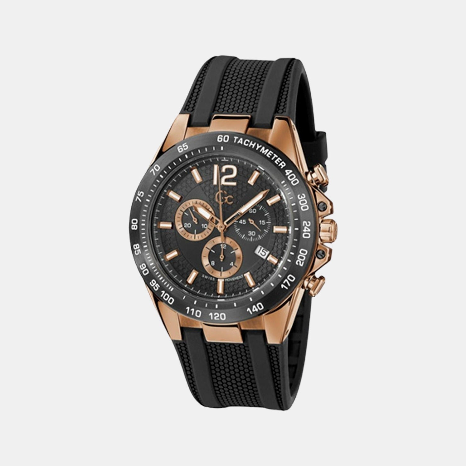 Audacious Men Quartz Black Dial Chronograph Silicone Watch Z07002G2MF