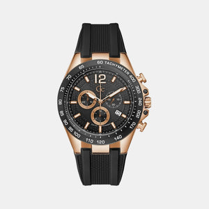 Audacious Men Quartz Black Dial Chronograph Silicone Watch Z07002G2MF
