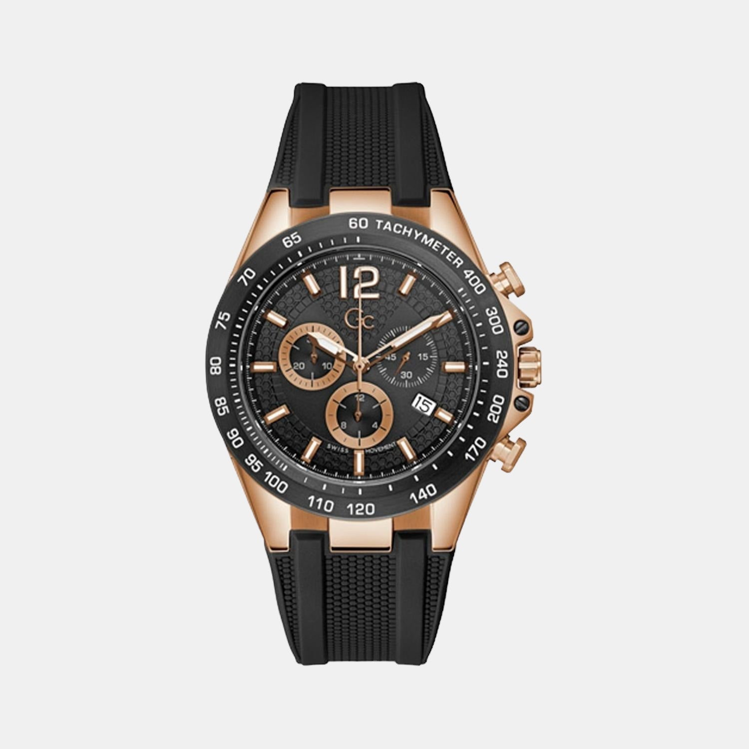 Audacious Men Quartz Black Dial Chronograph Silicone Watch Z07002G2MF